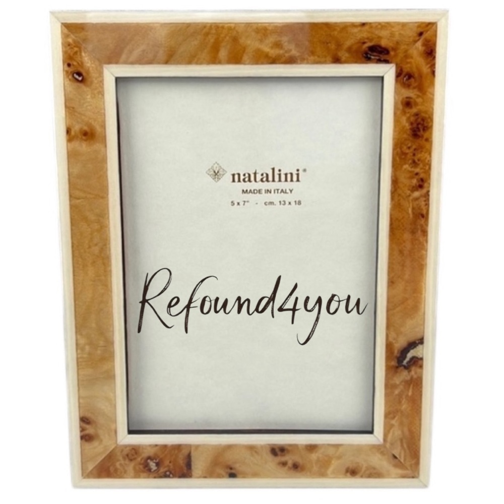 Natalini - ‘Blond & Ivory’ Wood Picture Frame. 5” x 7”.  NWT.